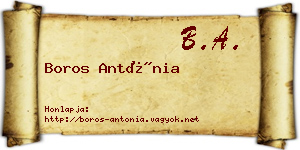 Boros Antónia névjegykártya